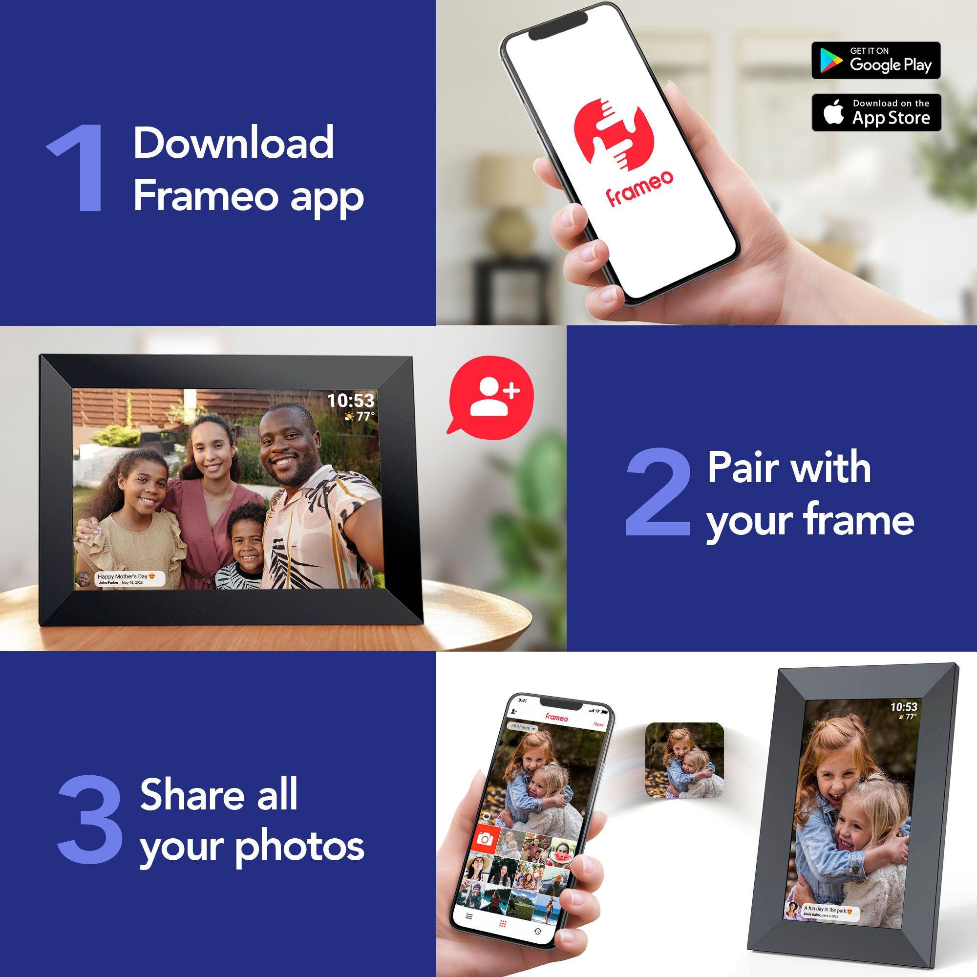 10'' Digital Photo Frame - Black