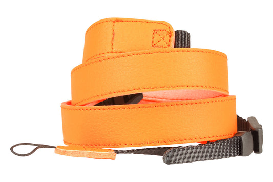 Genuine Leather Camera Neck Strap 1070mm x 20mm Wide - Orange